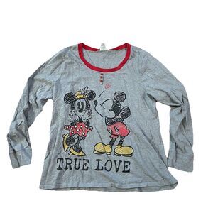 Disney Store MICKEY & MINNIE True Love PJ TOP Velvet Size XXL Pullover